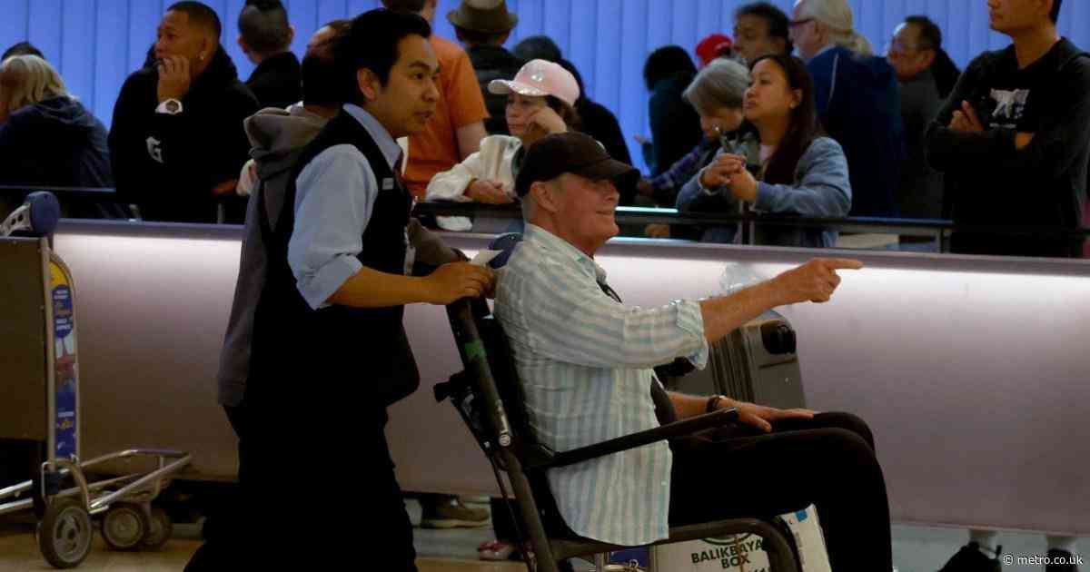 David Hasselhoff is spotted in a wheelchair at LAX following death of ex-wife