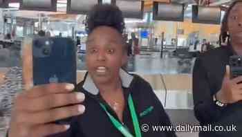 Dramatic moment Frontier Airlines gate agent clashes with passenger over unexpected snag at check-in