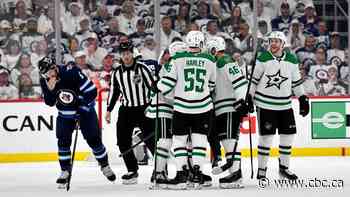 Red-hot Mikko Rantanen records 2nd hat trick in a row, as Stars beat Jets in Game 1