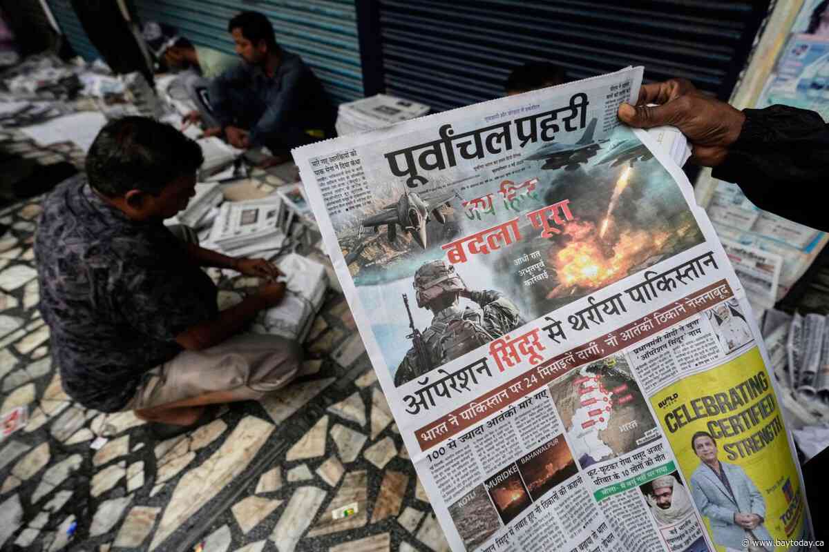 Pakistan shoots down Indian drone near naval base in the city of Lahore, officials say