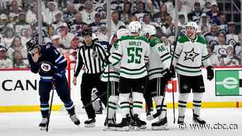 Red-hot Mikko Rantanen records 2nd hat trick in a row, as Stars beat Jets in Game 1