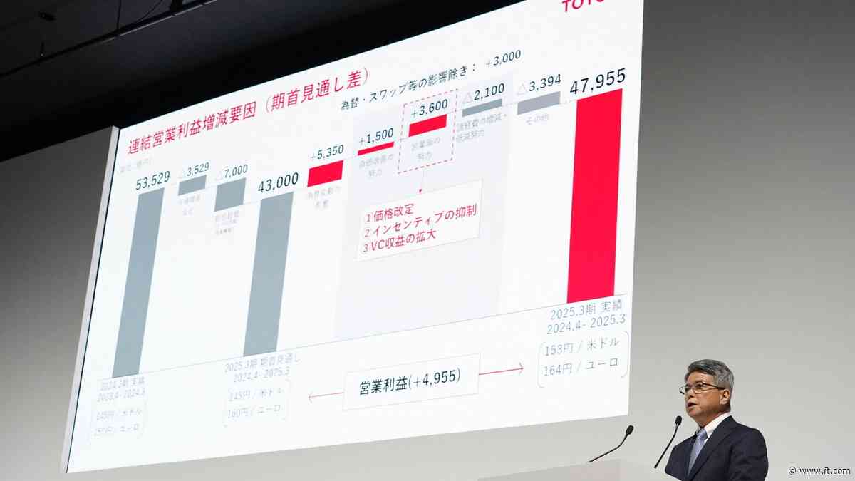 Toyota warns profits set to fall 21% as Trump tariffs take their toll