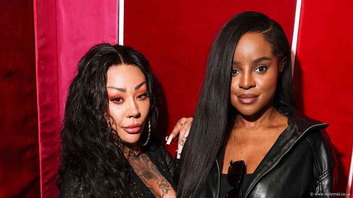 Sugababes' Keisha Buchanan, Mutya Buena and Siobhán Donaghy join fellow singer Macy Gray at Usher's star-studded final tour show at the O2