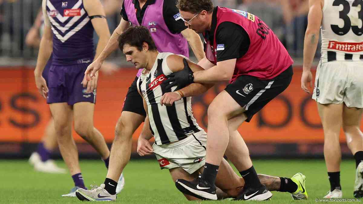 LIVE AFL: Star stands up in thriller as Pies forward concussed by huge hit, big Docker hurt again