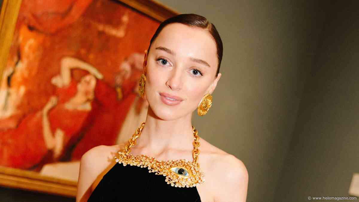 Phoebe Dynevor's black mini dress and leather combo is a sultry date night dream