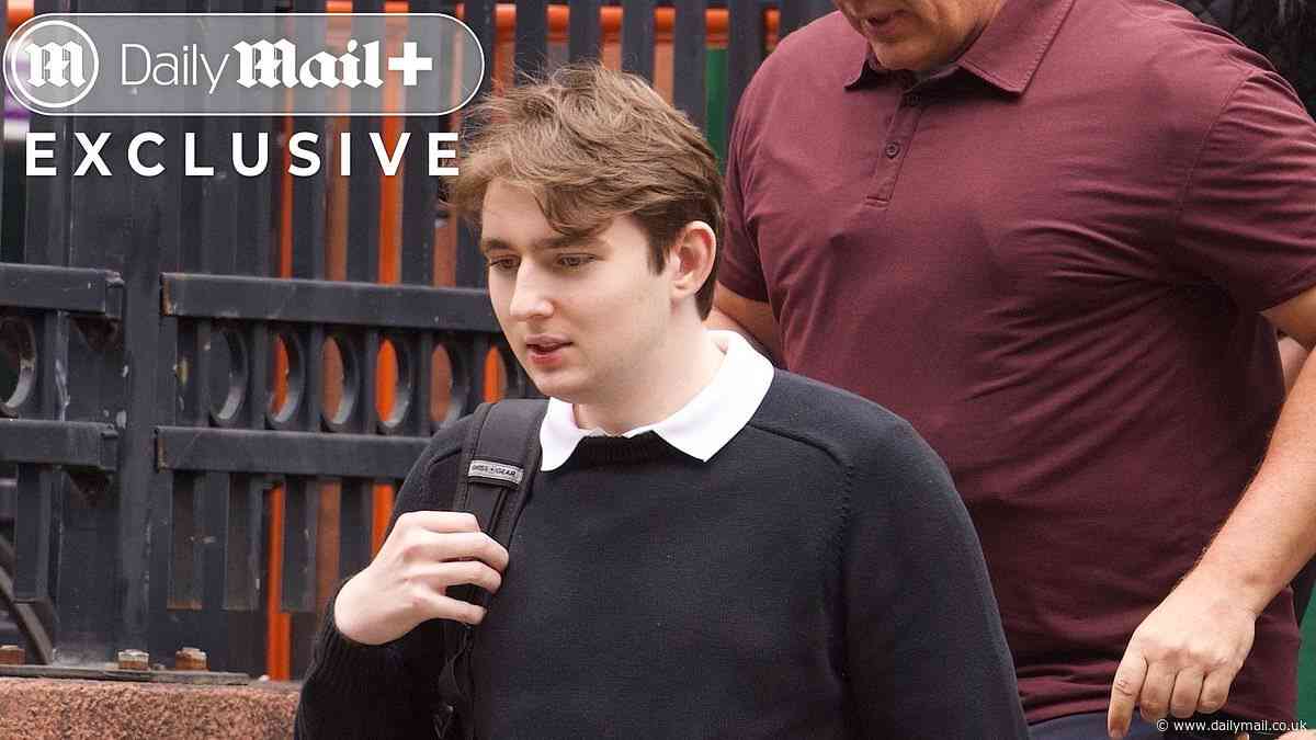 Gloomy Barron Trump seen leaving NYU for the summer... after insiders revealed details of 'lonely' lifestyle and a disastrous night out