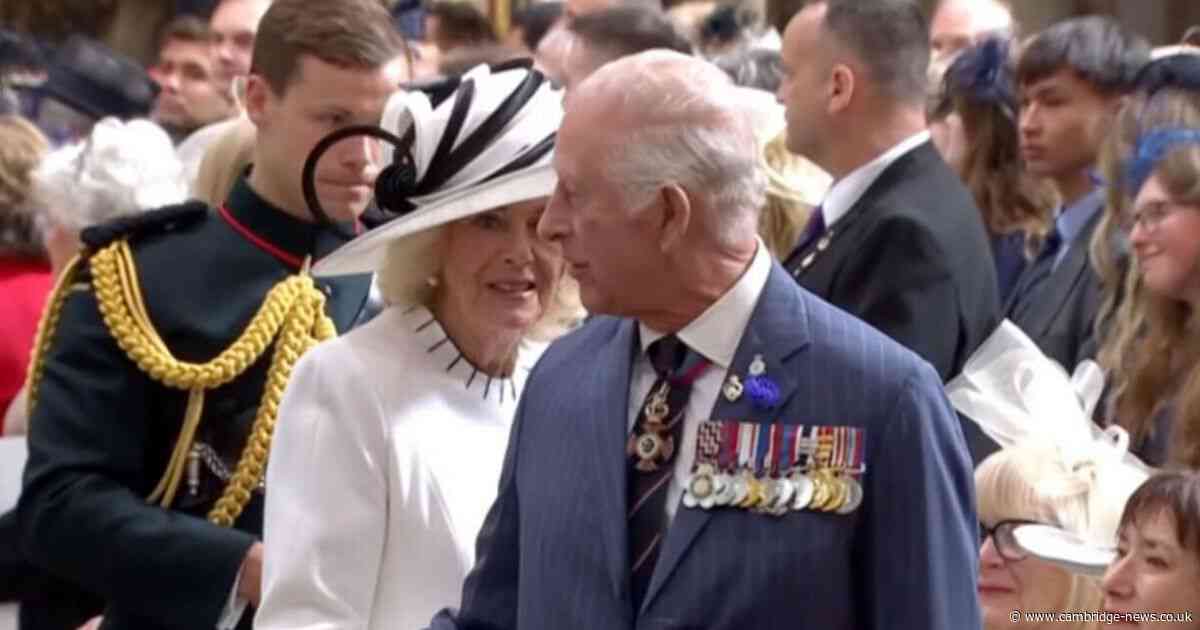 King Charles lets frustrations known to Queen Camilla on VE Day with five-word comment