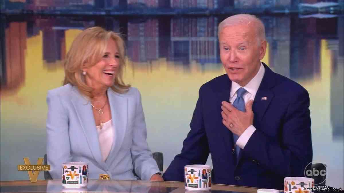 Jill Biden gives Joe 'SECRET SIGNAL' to stop answering dangerous question on The View...as he sports mysterious hand wound