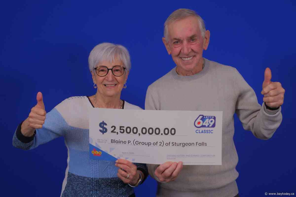 Sturgeon Falls couple win $2.5 million in 6/49