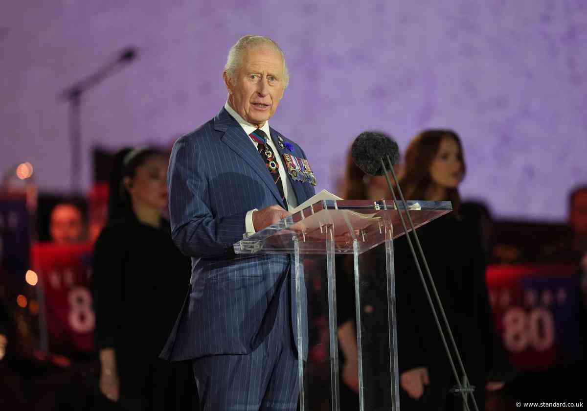 King issues warning on world conflicts as huge concert in London ends VE Day celebrations