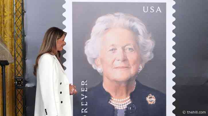 Melania Trump unveils US stamp honoring Barbara Bush
