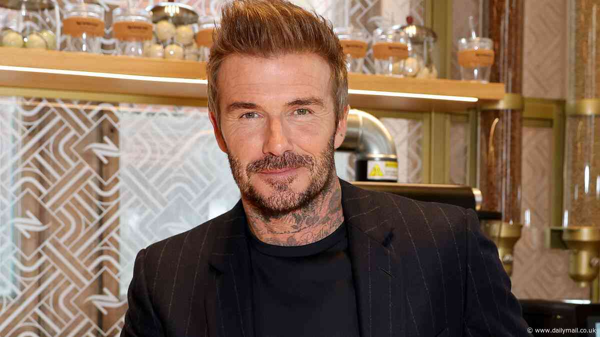 David Beckham takes his mind off family feud as he leads Nespresso launch in London - after son Brooklyn failed to attend his 50th birthday events