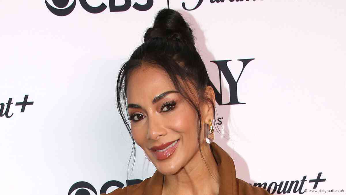 Nicole Scherzinger put on a very busty display in a plunging brown dress as she enjoys Tony Awards nominees party following 'Anna Wintour's Met Gala snub'
