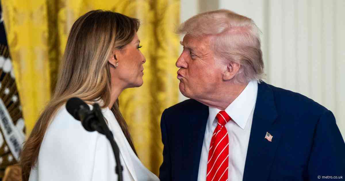 Trump shares rare moment of affection with Melania for being ‘almost too good’