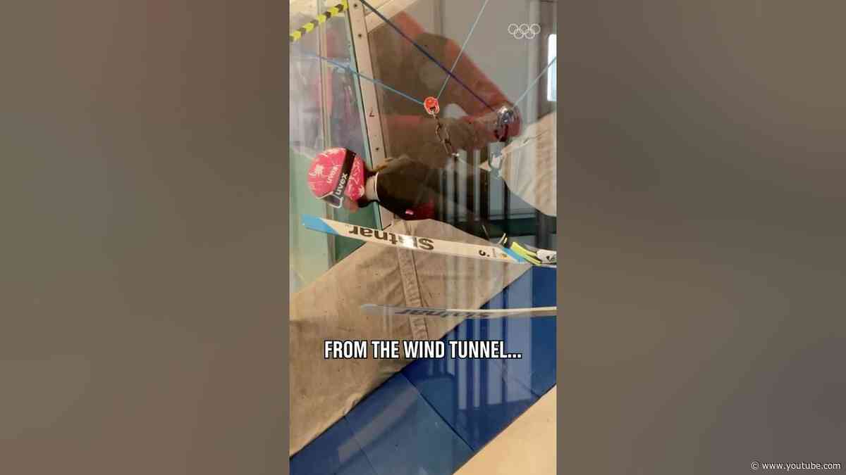 Ski jumping through a wind tunnel! 💨⛷️