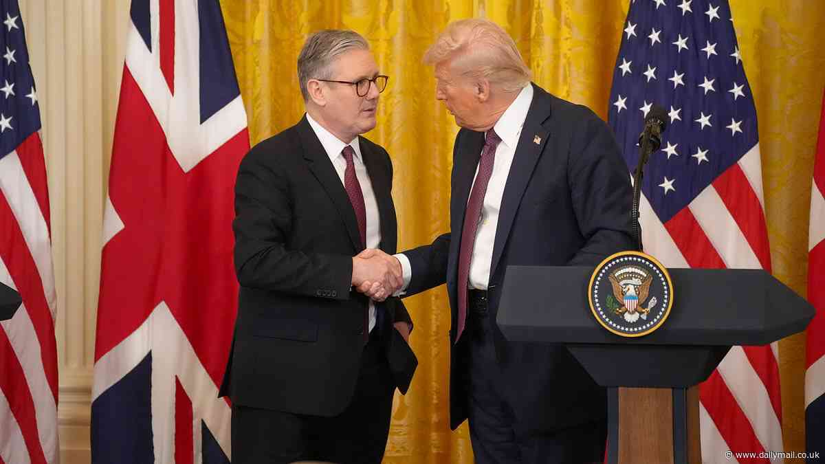 Trump hails Brexit for making UK trade deal possible: Inside astonishing day that saw President blindside Starmer during Arsenal match and resulted in Tories deriding 'Diet Coke' agreement