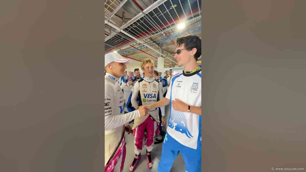 Timmy 🤝 VCARB #F1 #timotheechalamet