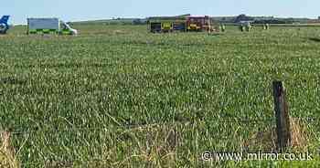 Pilot dies and passenger fighting for his life after aircraft crashes in Scottish field