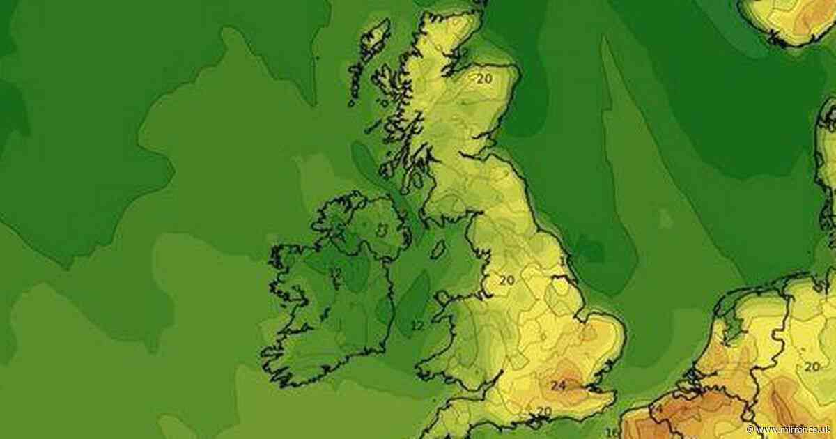 UK weather maps show exact date temperatures hit 25C - full list of cities over 20C