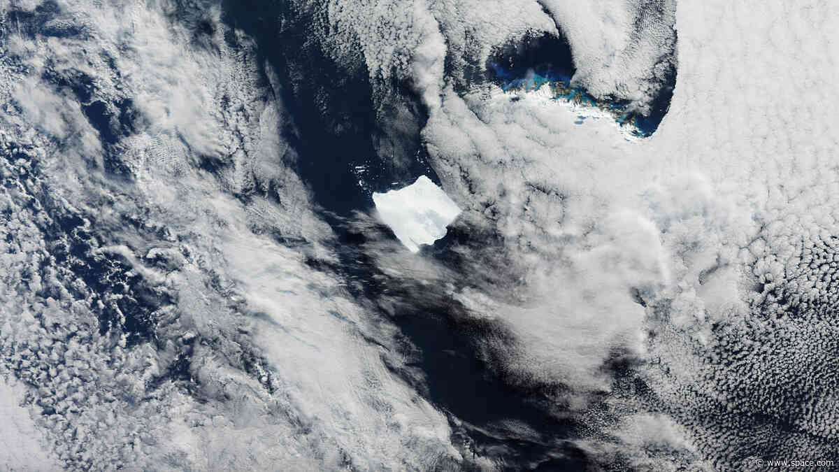 See the world's largest iceberg stranded in the South Atlantic (satellite photo)
