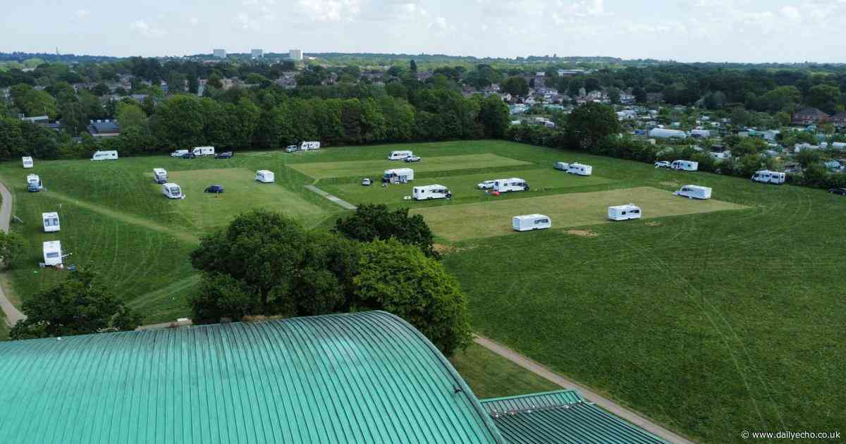 LIVE: Police called as travellers set up on leisure centre playing fields