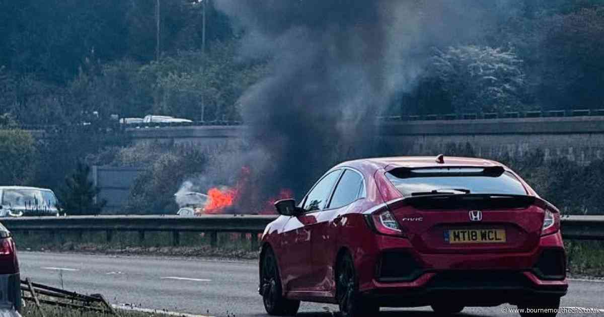 Road partially blocked after vehicle fire in Ringwood