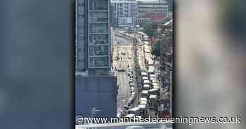 GRIDLOCK! Staggering pic shows 40 BUSES stuck in city centre roadworks