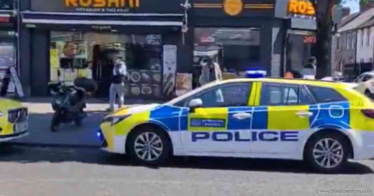 Man rushed to hospital with leg injury after crash on busy Southall road