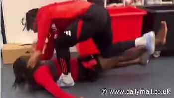 Adama Traore shows off his monstrous strength by FLOORING Calvin Bassey during friendly tussle in the Fulham changing room as fans tell the hulking winger to try UFC