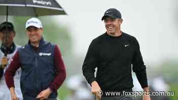 Heavy rain lashes ‘pretty miserable’ PGA tune-up as Rory reignites major golf ball debate
