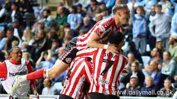 Coventry 1-2 Sunderland: Eliezer Mayenda hits 88th-minute winner to put Black Cats in control of Championship play-off semi-final