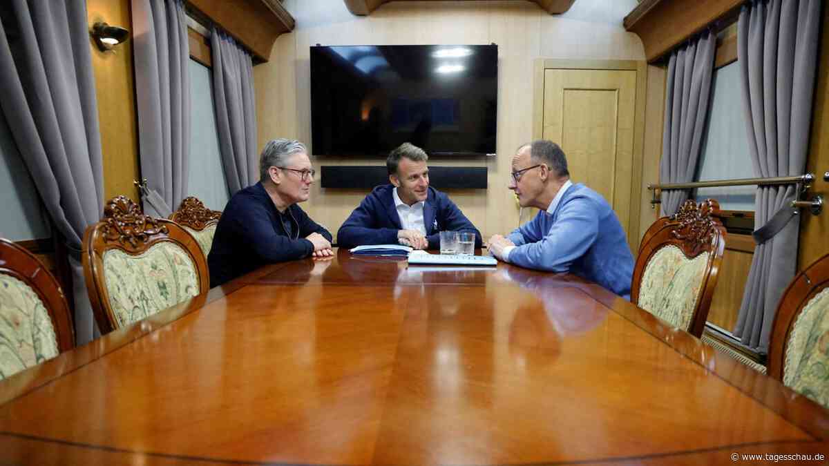 Merz, Macron und Starmer auf dem Weg nach Kiew