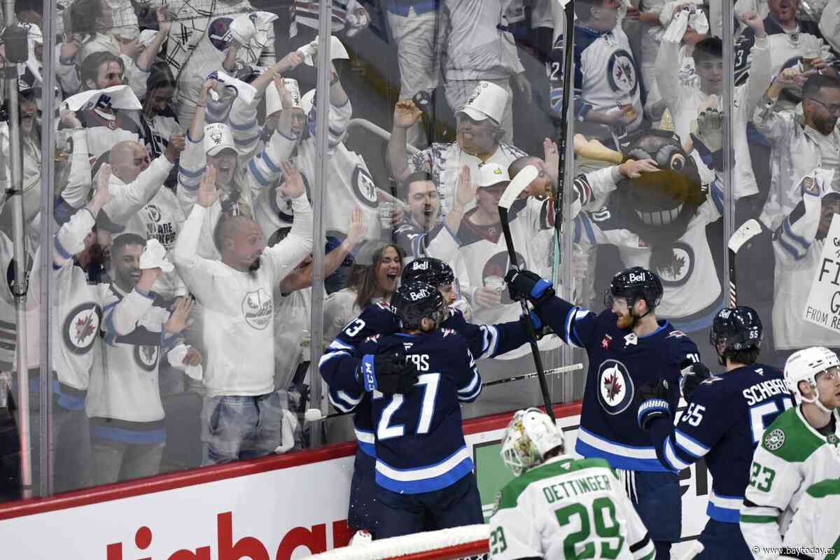 Connor Hellebuyck perfect in net as Jets blank Stars 4-0; Winnipeg ties series 1-1