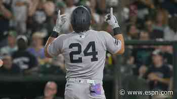 Dominguez socks A's with 3 HRs as Yanks roll