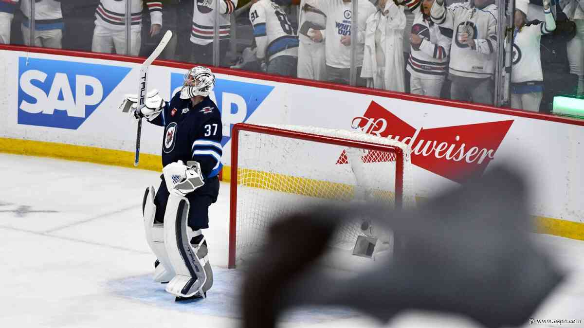 Jets' Hellebuyck posts 1st playoff shutout since '21