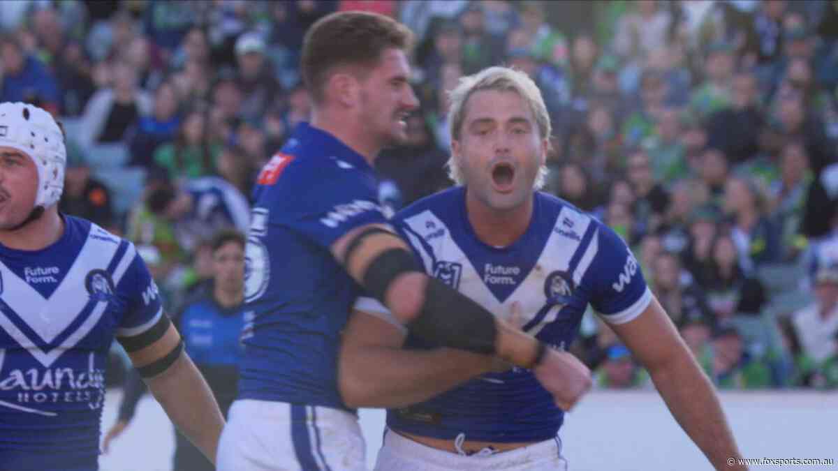 ‘Weak-gutted dog’: Bulldogs star reignites Ricky feud with try celebration in epic comeback