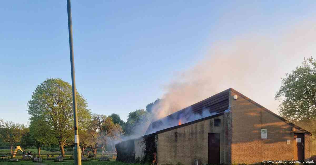 WATCH: Fire at storage building at Slades Farm