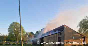 WATCH: Fire at storage building at Slades Farm