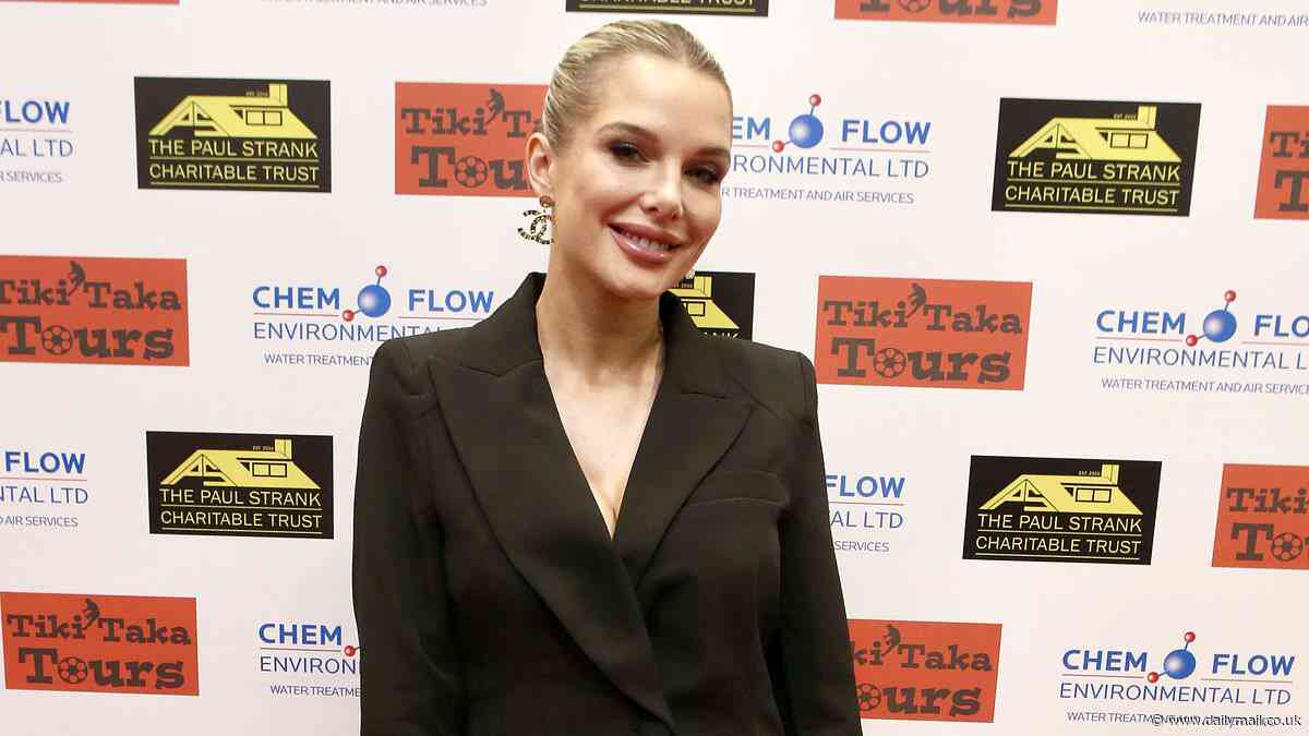 Helen Flanagan stuns in a plunging blazer and sheer lace skirt as she joins glamorous Samie Elishi and Lizzie Cundy at Danny Dyer's charity event