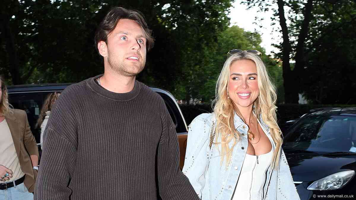 Love Island's Gabby Allen and Casey O'Gorman put on a loved-up display as they hold hands on romantic dinner date
