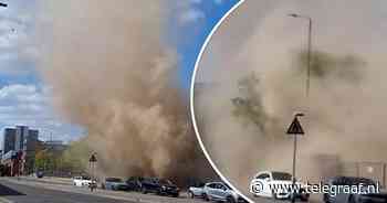 Dertig meter hoge 'dust devil' raast door Manchester