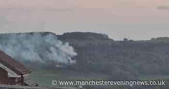 Smoke billows from Greater Manchester moor fire as crews battle blaze