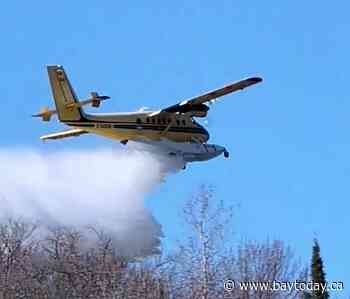 Fire crews battle forest fire near Highway 17 in North Bay