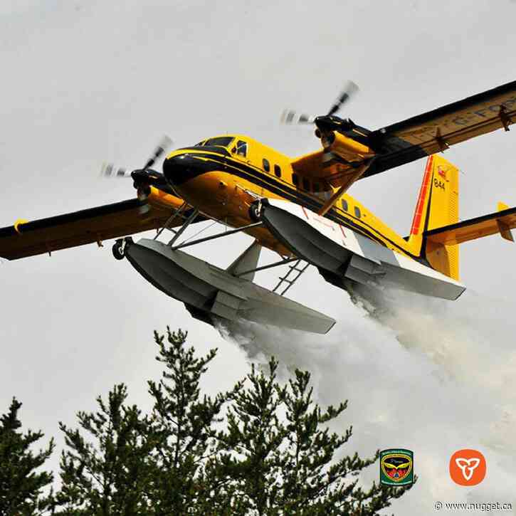 Crews battling forest fire west of North Bay off of Highway 17