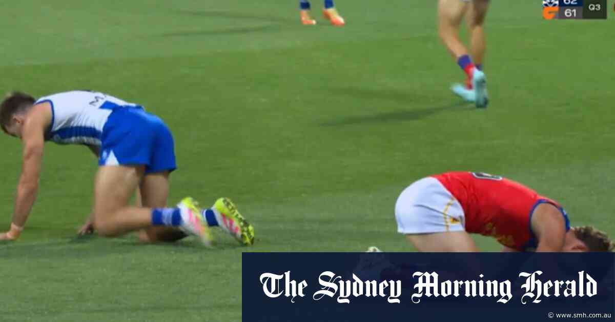 Ugly collision leaves both players bloodied