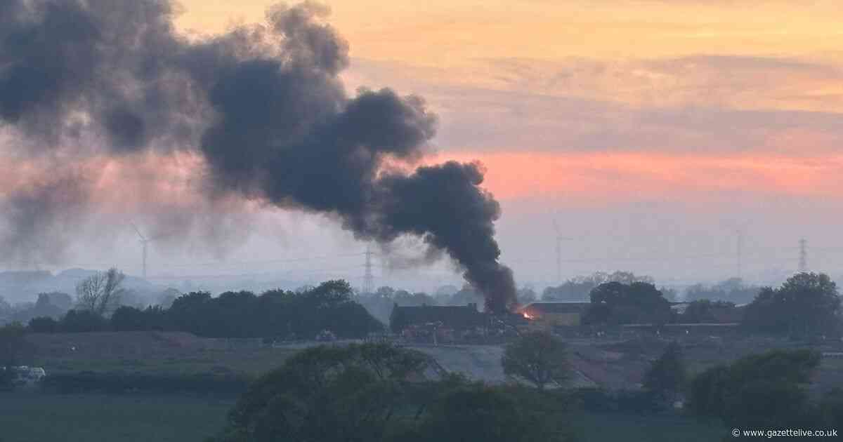 Fire rages at Hartlepool farm as plumes of smoke billow across skyline