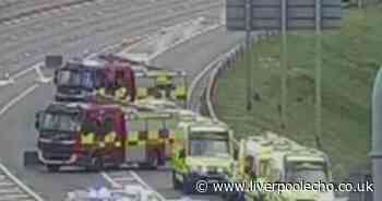 Child killed as minibus overturns in horror motorway crash