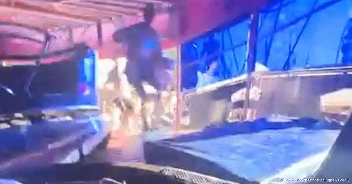 Children scream in terror as waltzer car comes off ride at UK fairground