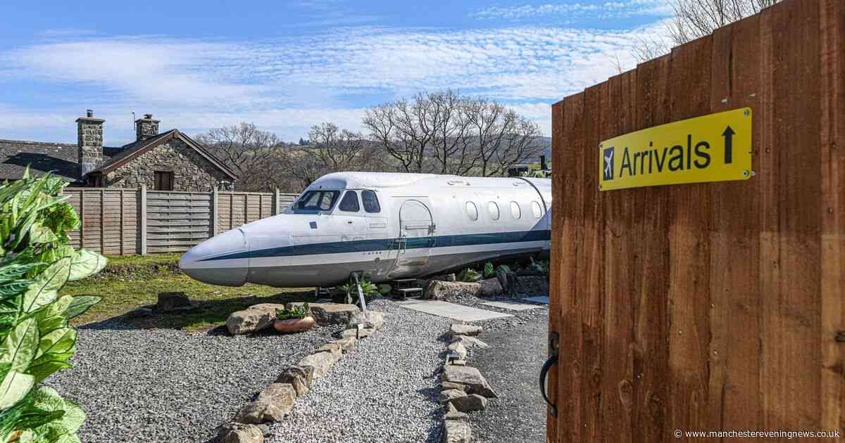Dad turns private jet into tiny home you can rent on Airbnb - and it still has original cockpit