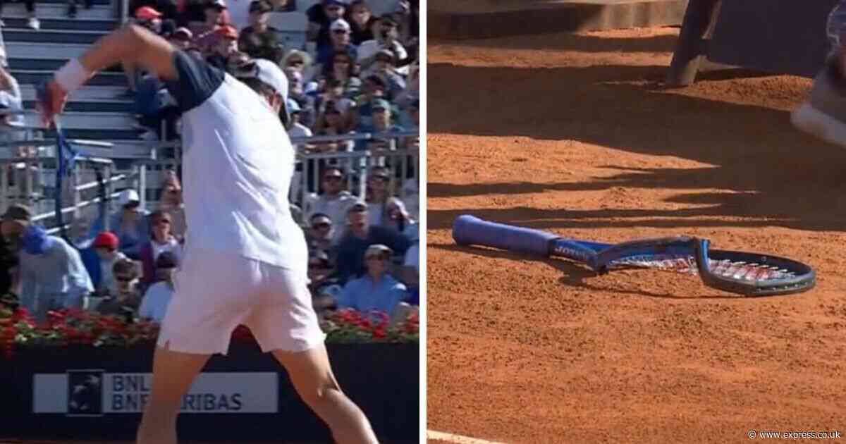 Jack Draper hit with warning after destroying racket in 'meltdown' at Italian Open